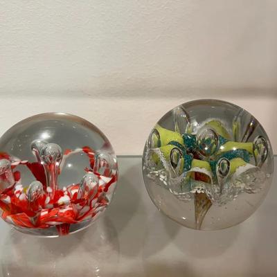 Hand Blown Glass Art Paperweights