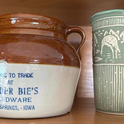 Red Wing 2004 Convention Vase & Stoneware Advertising Crock
