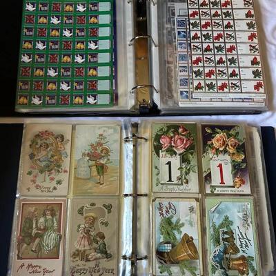 Vintage Seasonal Stamps And Postcards - Christmas & New Years (2 Binders)