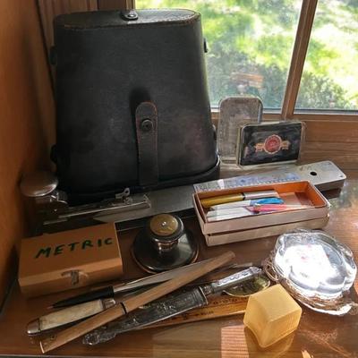 Vintage Office Supplies - Apothecary Weight Set, Binoculars & More