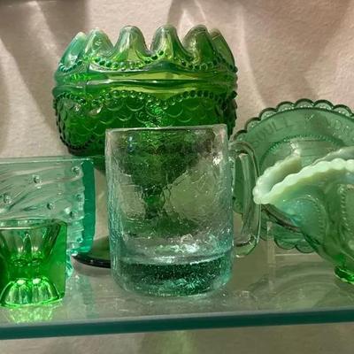 Vintage Green Glass Collection