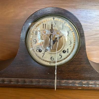 The New Haven Clock Co Wooden Mantel Clock