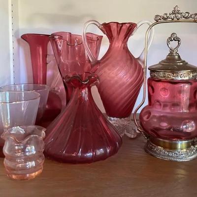 8-Piece Cranberry Glass Collection 
