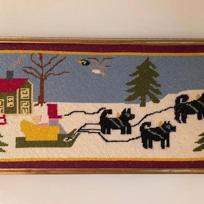 Winter Outdoor Scene Needlepoint Wall Art
