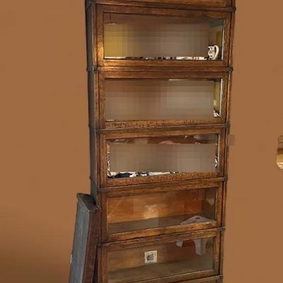 Maple Cabinet Manufacuring Lawyers Barrister Bookcase Contents Not Included, Top Of Case Is Separate
