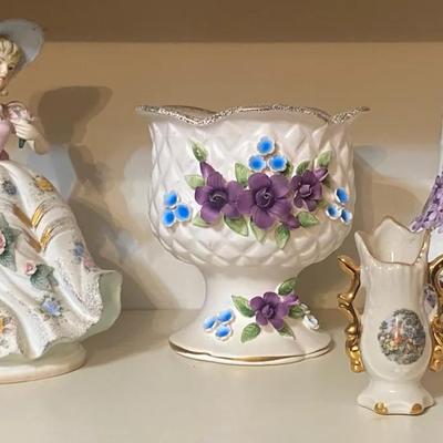 Vintage Porcelain Vases & Victorian Figure And More