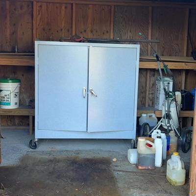 Storage Cabinet, Drum Dolly And More (Located Shed 1)