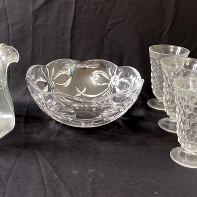 Mikasa Bowl, Pitch, And Iced Tea Glasses 