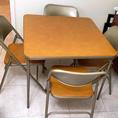 Folding Card Table And 4 Chairs Samsonite