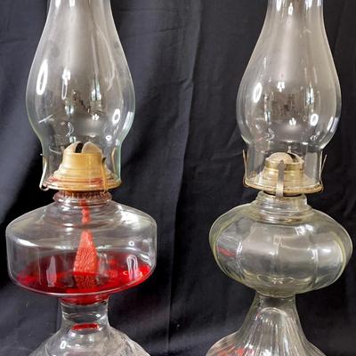 Vintage Glass Oil Lamps (2)