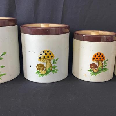 Vintage "Merry Mushroom" 4 Canister Set