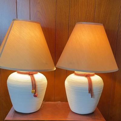 Rustic Stoneware Table Lamps (2)