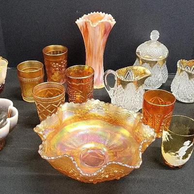 Fenton Carnival Glass Bowl + (WH2) 