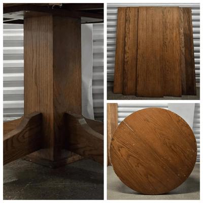 Oak Pedestal Table