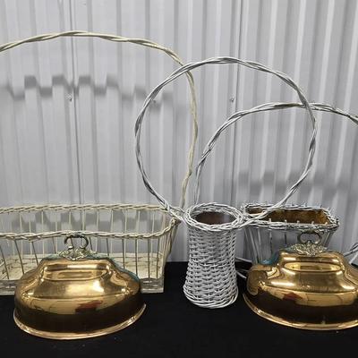 Wicker & Brass Flower Holders (WH6) 