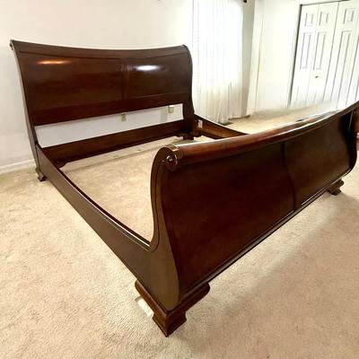 Marseille Black Cherry Sleigh King Bed