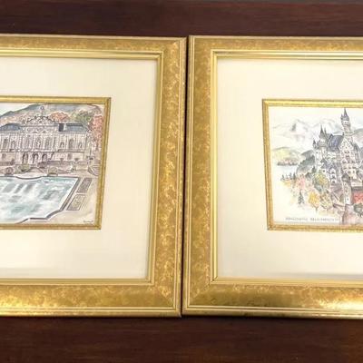 Original German Watercolors 