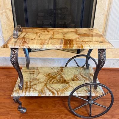 Italian Marble Bar Cart 