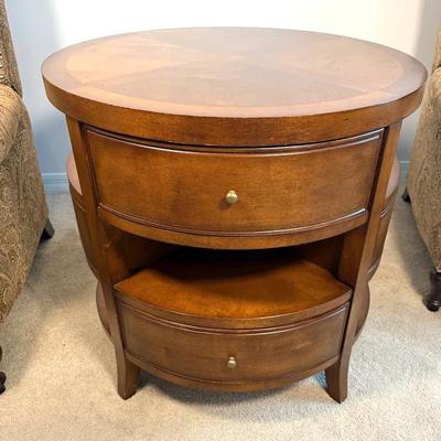 American Signature Barrel Wood Side Table