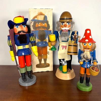 Three Woodsman Vintage Getman Nutcrackers 