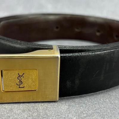 Yves Saint Laurent - Black Leather Belt