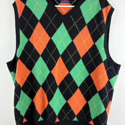 Ralph Lauren - Polo Golf Black, Green & Orange Merino Wool Sweater