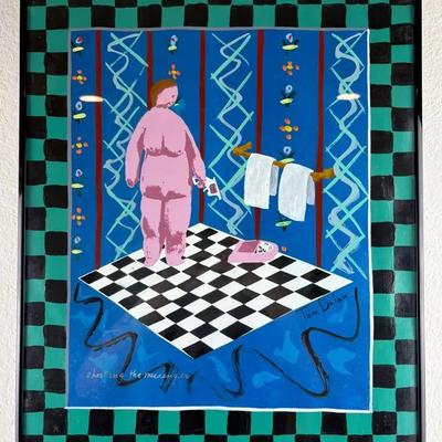 Tom Dolan - Shooting The Messenger - Signed & Framed Surrealist Abstract Painting