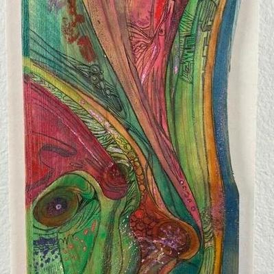 Colorful Abstract Painting on Board