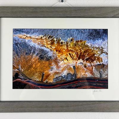 Signed & Framed Colorful Abstract Lithograph