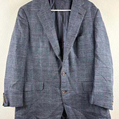 Norman Hilton - Blue Houndstooth Plaid Jacket