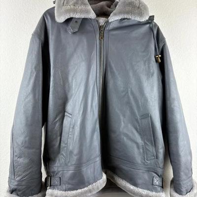 Tanner’s Avenue - Gray Leather Fleece Jacket