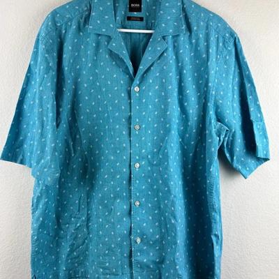 Hugo Boss - Brand New Light Blue Linen Shirt