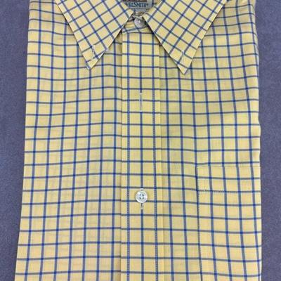 Travel Smith - Yellow & Blue Checkerboard Button Down Shirt