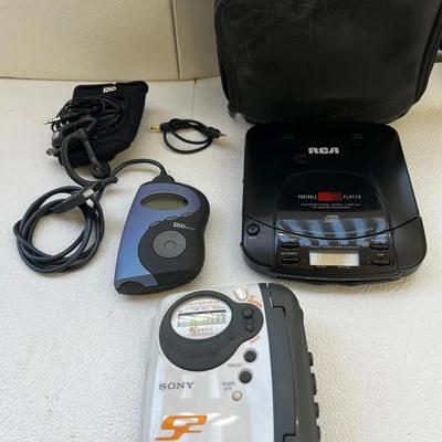 Sony S2 Sports Walkman WM-FS222, Rio 600 Digital Audio Player, RCA RP7904A CD Player