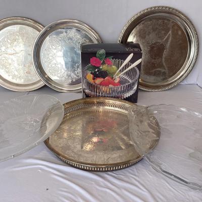 Silverplated, Crystal, and Glass Serving Platters