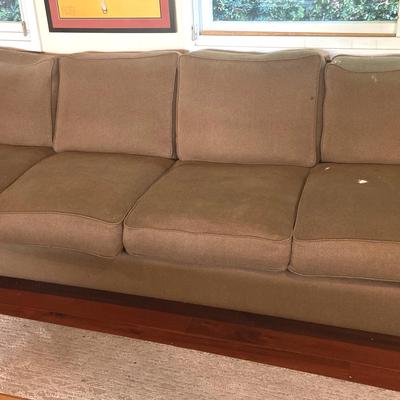 Ralph Lauren Custom-Upholstered Sofa - Extra Long 9 Feet, Herringbone Fabric