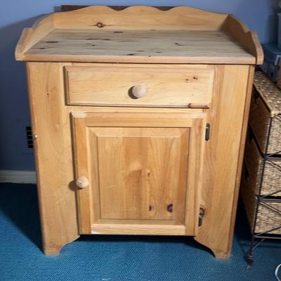 Pine Dry Sink and Cupboard - Unfinished Solid Wood