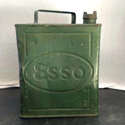 Upcycled Esso Vintage 2-Gallon Petrol (Gas) Can - Forest Green