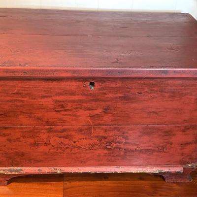 Rustic Wood Blanket Chest, Vintage - Wrought Iron Hardware