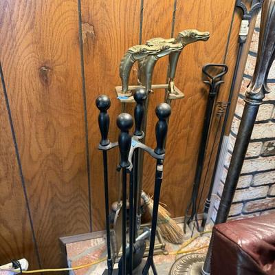 2 Sets of Fireplace tools