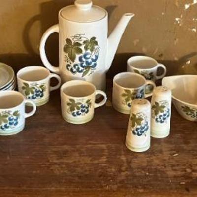 1960’s Harmony House “Blue Grapes" China Set