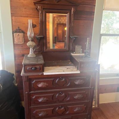 Eastlake Walnut Victorian Dresser 
