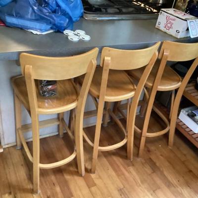 Mid century wooden bar stools