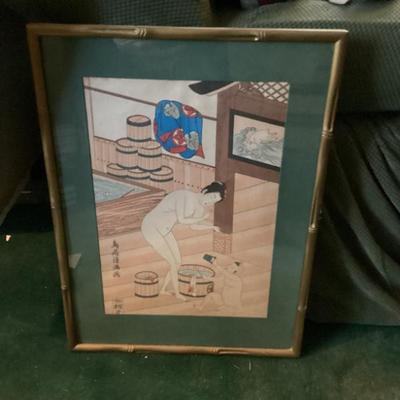 Wall art framed japanese woodblock print