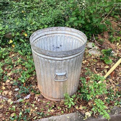 Metal trashcan