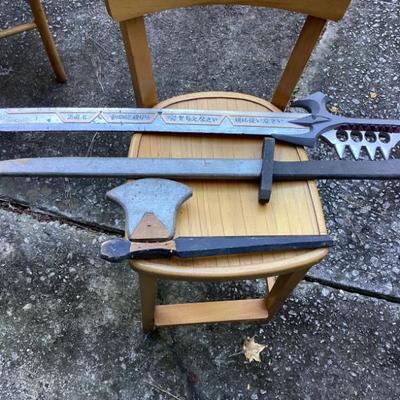 Wooden swords axe