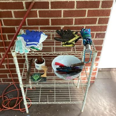 White metal shelf