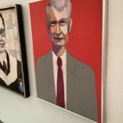 Wall art gray haired man in suit