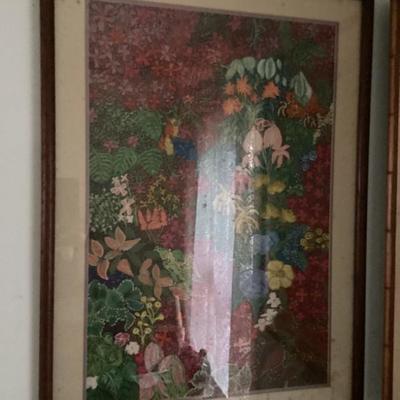 Wall art framed print garden scene