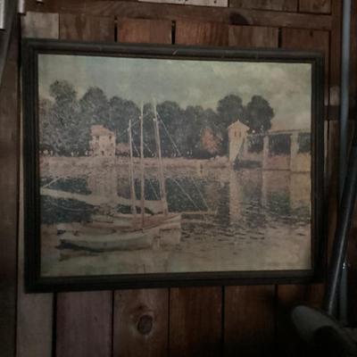 Wall art boats on the water